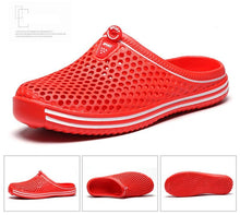 将图片加载到图库查看器,Womens Sandals Summer Fashion Hollow Out Breathable Beach Slippers Flip Flops EVA Massage Slippers Sandals Garden Clogs Shoes Women's Breathable Sandals Water Slippers