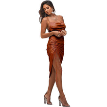 Load image into Gallery viewer, Women's Satin Spaghetti Strap Dress