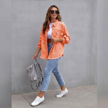 Load image into Gallery viewer, Women's Shacket Long Sleeve Denim