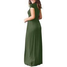 Load image into Gallery viewer, Women's Short Sleeve Loose Casual Long Dresses with Pockets
