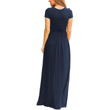 Load image into Gallery viewer, Women's Short Sleeve Loose Casual Long Dresses with Pockets
