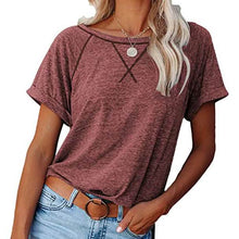 Load image into Gallery viewer, Women's Short Sleeve Raglan Crewneck T Shirts