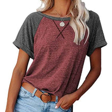 Load image into Gallery viewer, Women's Short Sleeve Raglan Crewneck T Shirts