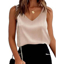 将图片加载到图库查看器,Womens Silk Satin Tank Tops