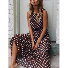 Load image into Gallery viewer, Women's Sleeveless Polka Dot Long Dress