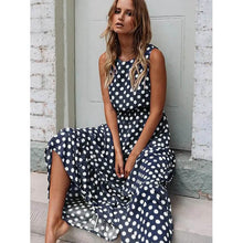 Load image into Gallery viewer, Women's Sleeveless Polka Dot Long Dress