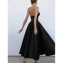 将图片加载到图库查看器,Women's Sleeveless Solid Color Open Back Maxi Dress