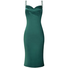 Load image into Gallery viewer, Women's Sleeveless Spaghetti Strap Satin Dress