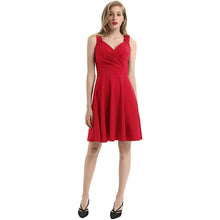 Load image into Gallery viewer, Women's Sleeveless Wrap V-Neck A-line Bridesmaid Cocktail Party Dress