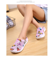 将图片加载到图库查看器,Womens Slip-On Quick Dry Water Clogs Shoes Beach Sandals Lightweight Breathable Bathroom Garden Clogs Shoes Summer Breathable Mesh Sandals Beach Footwear Anti-Slip Slippers Quick Drying Sandals