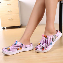 将图片加载到图库查看器,Womens Slip-On Quick Dry Water Clogs Shoes Beach Sandals Lightweight Breathable Bathroom Garden Clogs Shoes Summer Breathable Mesh Sandals Beach Footwear Anti-Slip Slippers Quick Drying Sandals