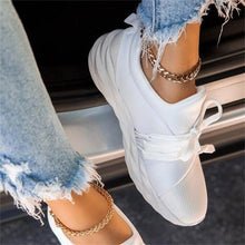 将图片加载到图库查看器,Womens Sneakers Casual Breathable Sport Shoes Autumn New Lace Up Vulcanized Sneakers Outdoor Walking Running Shoes Women Cushion Breathable Walking Tennis Sneakers
