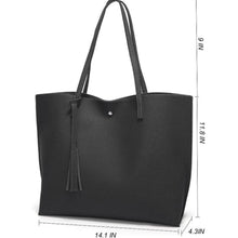 Load image into Gallery viewer, Women's Soft Faux Leather Tote Shoulder Bag