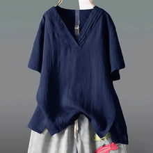 Load image into Gallery viewer, Women's Solid Half Sleeve V Neck Shirt Top