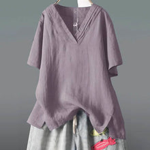 Load image into Gallery viewer, Women's Solid Half Sleeve V Neck Shirt Top