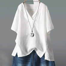 Load image into Gallery viewer, Women's Solid Half Sleeve V Neck Shirt Top