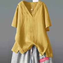 Load image into Gallery viewer, Women's Solid Half Sleeve V Neck Shirt Top