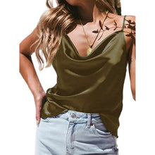 Load image into Gallery viewer, Women's Spaghetti Strap V-Neck Satin Suspender