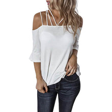 Load image into Gallery viewer, Womens Spaghetti Straps Cold Shoulder Shirts