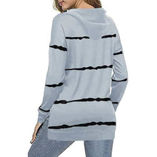 将图片加载到图库查看器,Women's Striped Printed Long Sleeve Drawstring Pullover Hoodie