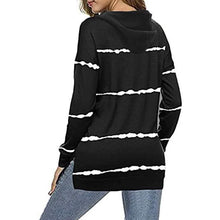 将图片加载到图库查看器,Women's Striped Printed Long Sleeve Drawstring Pullover Hoodie