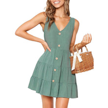 Load image into Gallery viewer, Women's Summer Sleeveless V Neck Dress