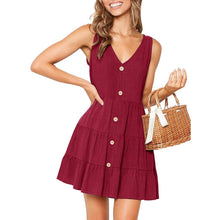 Load image into Gallery viewer, Women's Summer Sleeveless V Neck Dress