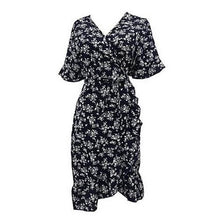 Load image into Gallery viewer, Women's Summer V-Neck Short Wrap Dress