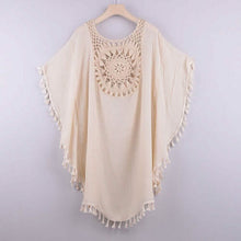 Load image into Gallery viewer, Women's Swimwear Cover Up Beach Dress Tassel Printing Hole