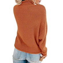 Load image into Gallery viewer, Women's Turtleneck Batwing Sleeve Loose Oversized Chunky Knitted Pullover Sweater Jumper Tops