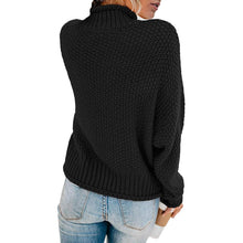 Load image into Gallery viewer, Women's Turtleneck Batwing Sleeve Loose Oversized Chunky Knitted Pullover Sweater Jumper Tops