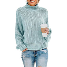 Load image into Gallery viewer, Women's Turtleneck Batwing Sleeve Loose Oversized Chunky Knitted Pullover Sweater Jumper Tops