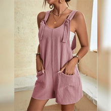 Load image into Gallery viewer, Women's U-Neck Strap Pocket Jumpsuit Solid Color