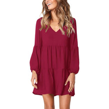 Load image into Gallery viewer, Women's V Neck Casual Loose Dress