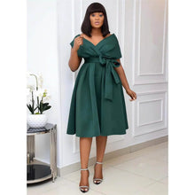 Load image into Gallery viewer, Women's V-Neck Elegant A-Line Dress
