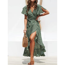 Load image into Gallery viewer, Women's V-Neck Elegant Long Chiffon Dress