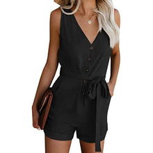 Load image into Gallery viewer, Women's V Neck Jumpsuits Casual Sleeveless Romper