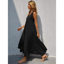 Load image into Gallery viewer, Women's V-neck Ruffle Hem Solid Dress