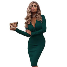 Load image into Gallery viewer, Women's V-Neck Sheath Knee Length Dress