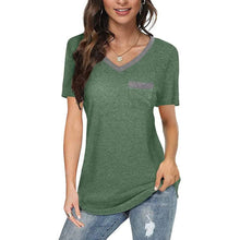 Load image into Gallery viewer, Womens V Neck Short Sleeve Tops