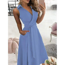 Load image into Gallery viewer, Women's V-Neck Sleeveless Long Dress