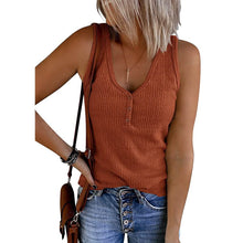 Load image into Gallery viewer, Womens V Neck Tank Tops Summer Ribbed Sleeveless