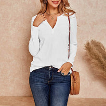 Load image into Gallery viewer, Women's V Neck Waffle Knit Henley Tops