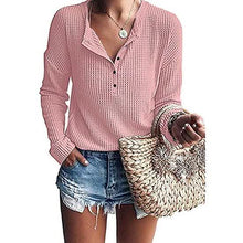 Load image into Gallery viewer, Women's Waffle Knit Tunic Tops Loose Long Sleeve