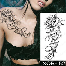Load image into Gallery viewer, Womens Waterproof Temporary Tattoo Sticker Blue Flower Luxury Big Tatoo For Body Arm