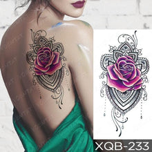 Load image into Gallery viewer, Womens Waterproof Temporary Tattoo Sticker Blue Flower Luxury Big Tatoo For Body Arm