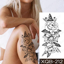 Load image into Gallery viewer, Womens Waterproof Temporary Tattoo Sticker Blue Flower Luxury Big Tatoo For Body Arm