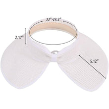 Load image into Gallery viewer, Women's Wide Brim Roll-up Straw Sun Hat Sun Visor