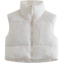 Load image into Gallery viewer, Women's Winter Crop Vest Lightweight Sleeveless Warm Outerwear Puffer Vest Padded Gilet