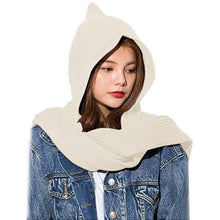 Load image into Gallery viewer, Women's Winter Knitted Hooded Long Scarf